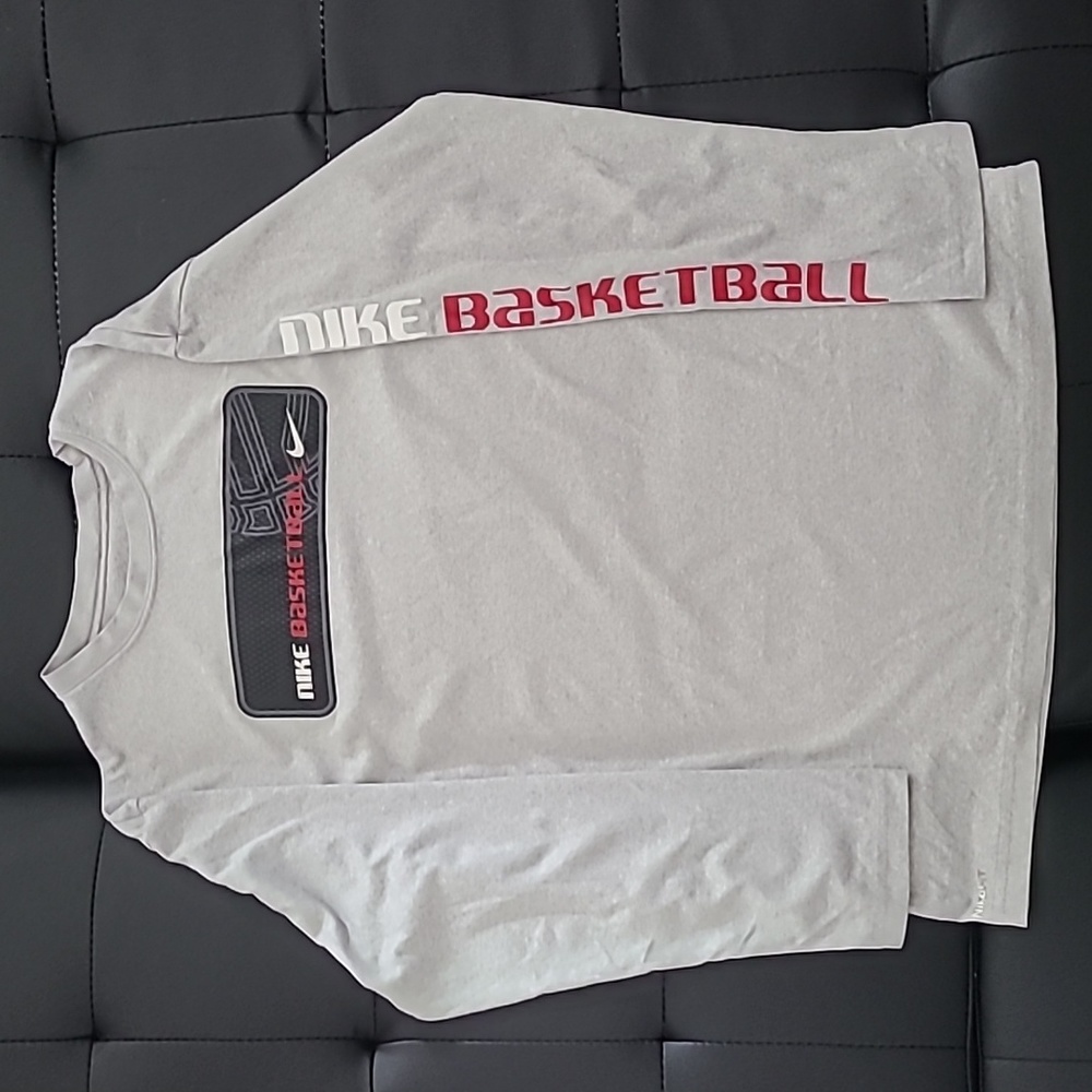 Nike long sleeve shirt gray sports sz L